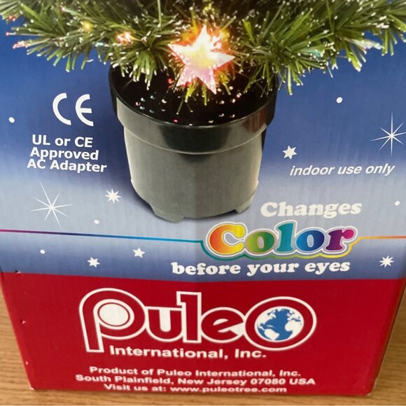Vtg Puleo Optic Glow Fiber Optic Star Tree W/ Changing Color Lights 2 ft VIDEO - Picture 5 of 8